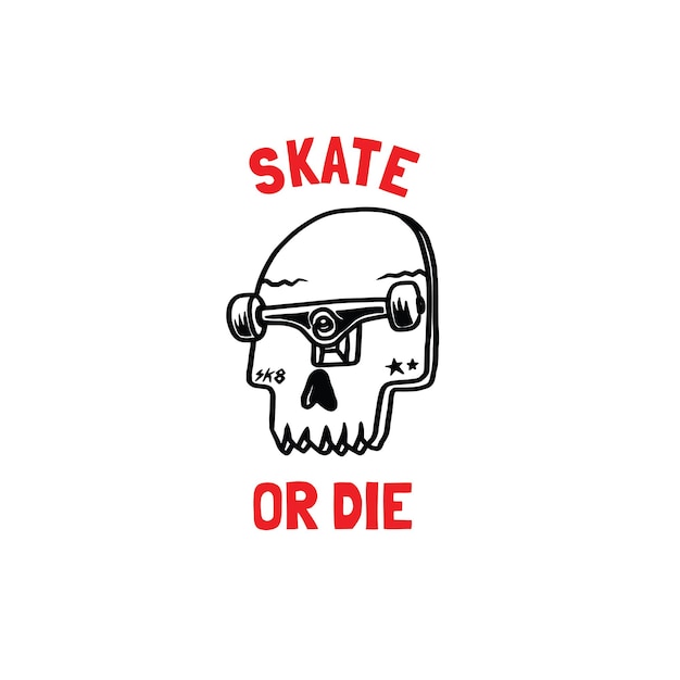 vector de logotipo de patineta dibujado a mano