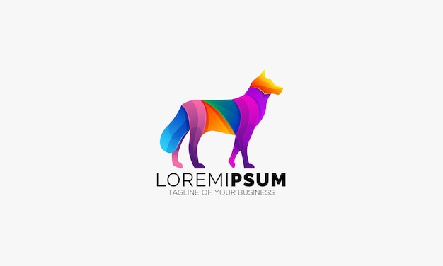 Vector de logotipo de perro colorido abstracto