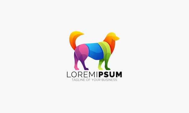 Vector de logotipo de perro colorido abstracto