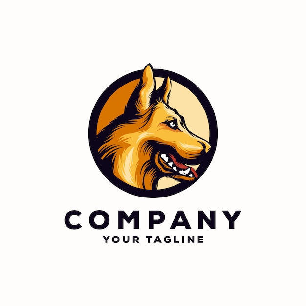 Vector de logotipo de perro pastor