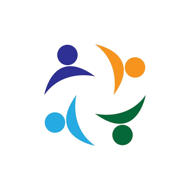 Vector de logotipo de personas y comunidades coloridas
