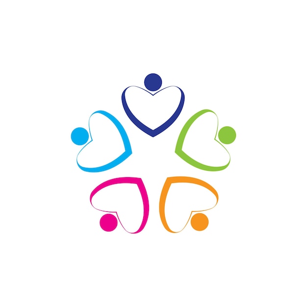 Vector de logotipo de personas y comunidades coloridas