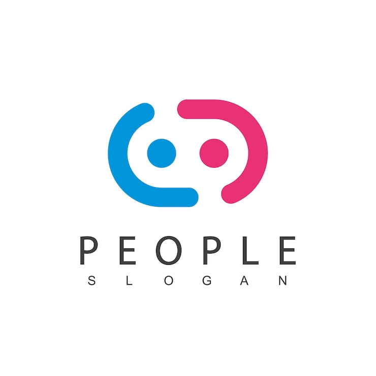 Vector vector de logotipo de personas en fondo blanco aislado