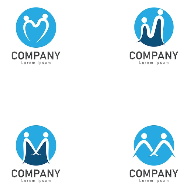 Vector del logotipo de las personas de la letra m