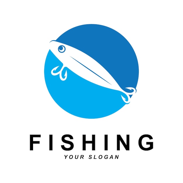 Vector de logotipo de pesca con plantilla de eslogan