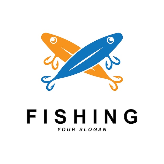 Vector de logotipo de pesca con plantilla de eslogan