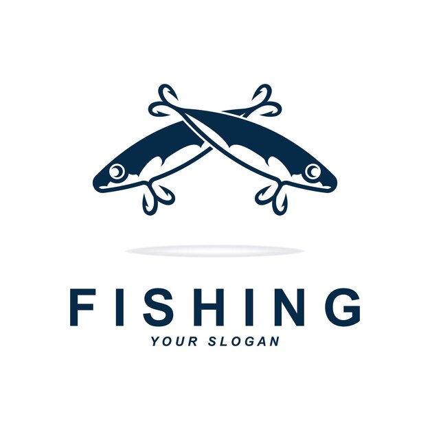 Vector de logotipo de pesca con plantilla de eslogan