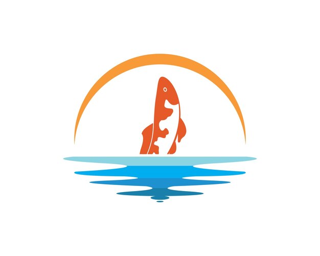 vector de logotipo de pez koi