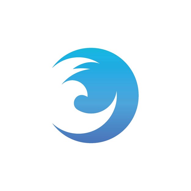 Vector de logotipo de playa de onda de agua