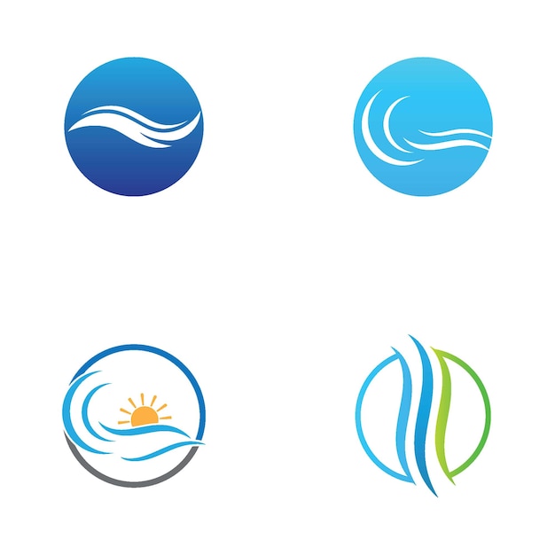 Vector de logotipo de playa de onda de agua