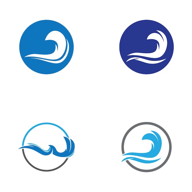Vector de logotipo de playa de onda de agua