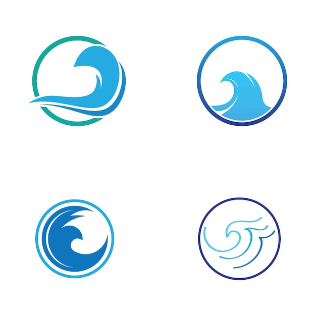 Vector de logotipo de playa de onda de agua