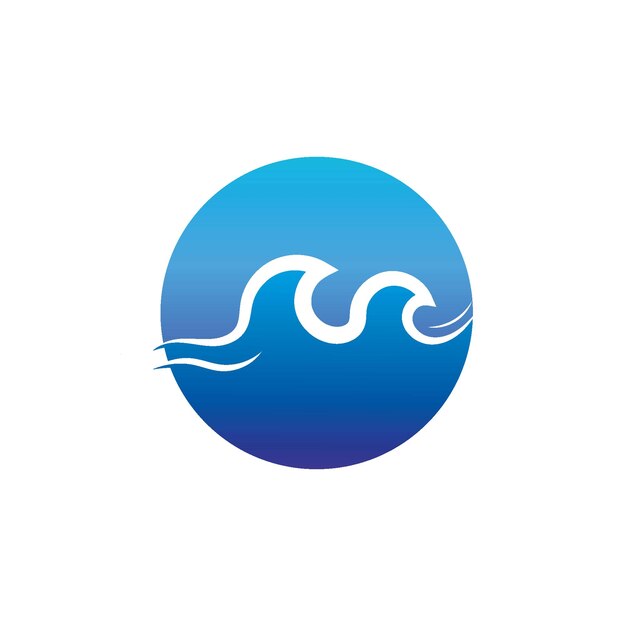 Vector de logotipo de playa de onda de agua