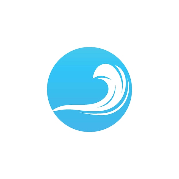 Vector de logotipo de playa de onda de agua