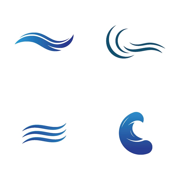 Vector de logotipo de playa de onda de agua