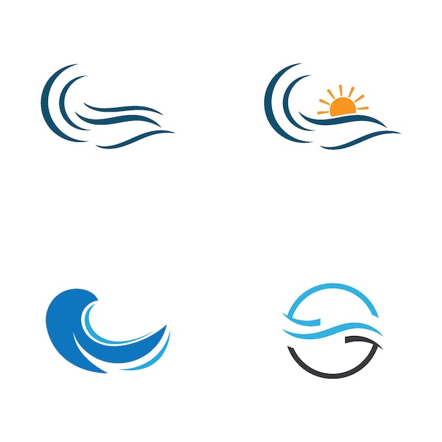 Vector de logotipo de playa de onda de agua