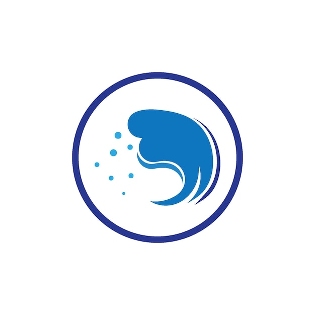 Vector de logotipo de playa de onda de agua