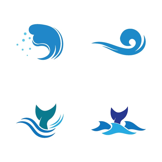 Vector de logotipo de playa de onda de agua