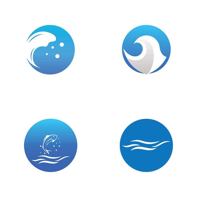 Vector de logotipo de playa de onda de agua