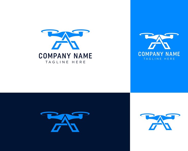 Vector de logotipo premium de letra A Drone