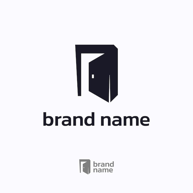 Vector de logotipo de puerta abierta Concepto de diseño de plantilla de logotipio de propiedad Oportunidad y éxito