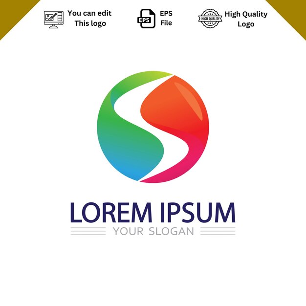 Vector de logotipo s moderno y minimalista