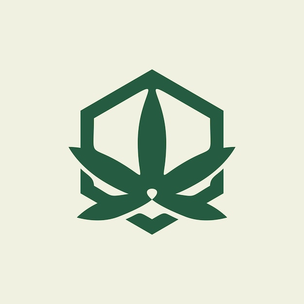 Vector vector del logotipo de salud del cannabis médico