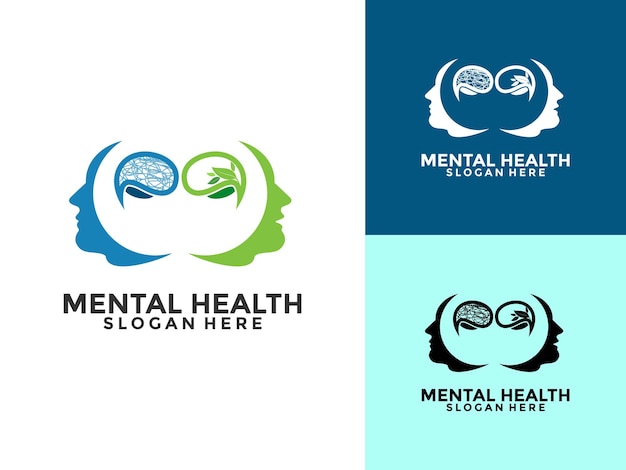 Vector de logotipo de salud mental Pensamiento humano salud mente sana logotipo color creativo moderno
