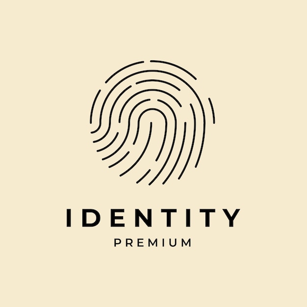 Vector de logotipo de seguridad segura de bloqueo de huellas dactilares