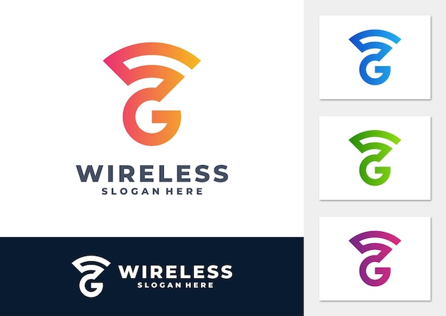 Vector de logotipo de señal wifi 5G