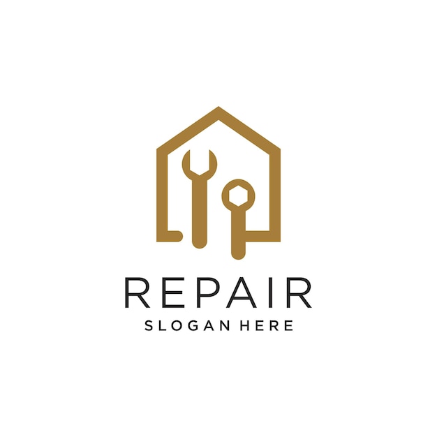 Vector de logotipo de servicio con idea moderna de hogar y ubicación