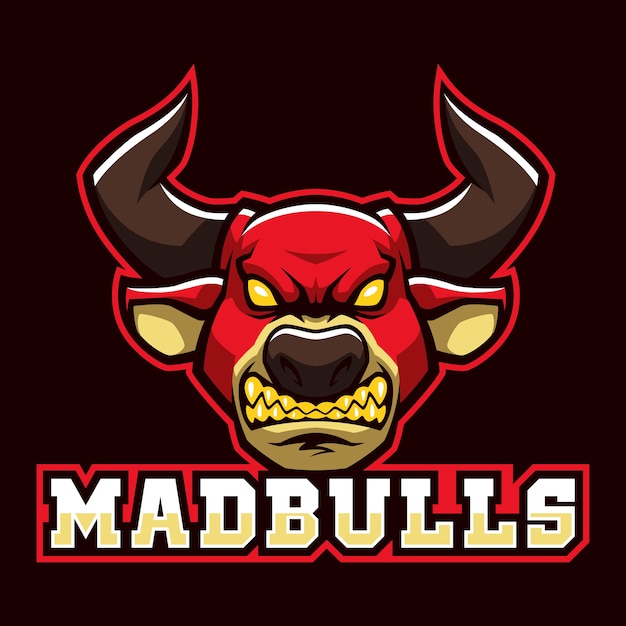 Vector de logotipo de signo y símbolo de toros locos
