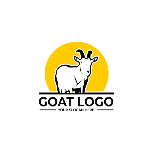 vector de logotipo de silueta de cabra