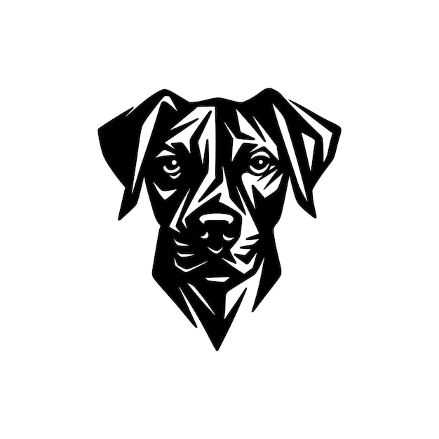 Vector del logotipo de silueta de perro sobre fondo blanco