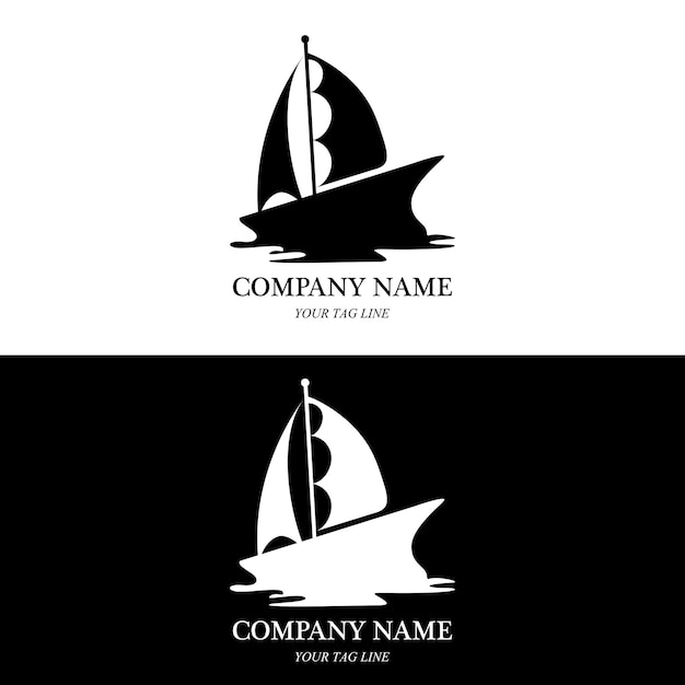 Vector de logotipo y símbolo de barco de vela