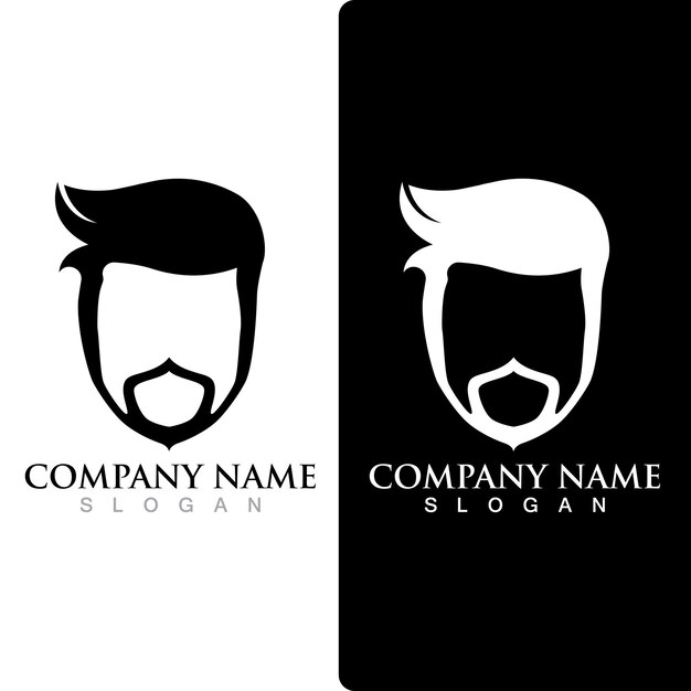 Vector de logotipo y símbolo de bigote y barba