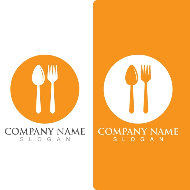 Vector de logotipo y símbolo de cuchara y tenedor