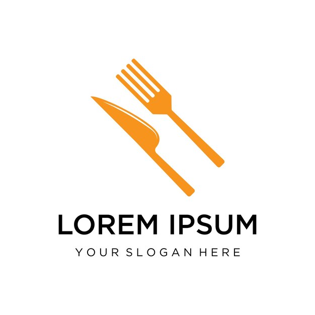 Vector de logotipo y símbolo de cuchara y tenedor