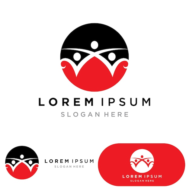 Vector de logotipo y símbolo de cuidado familiar