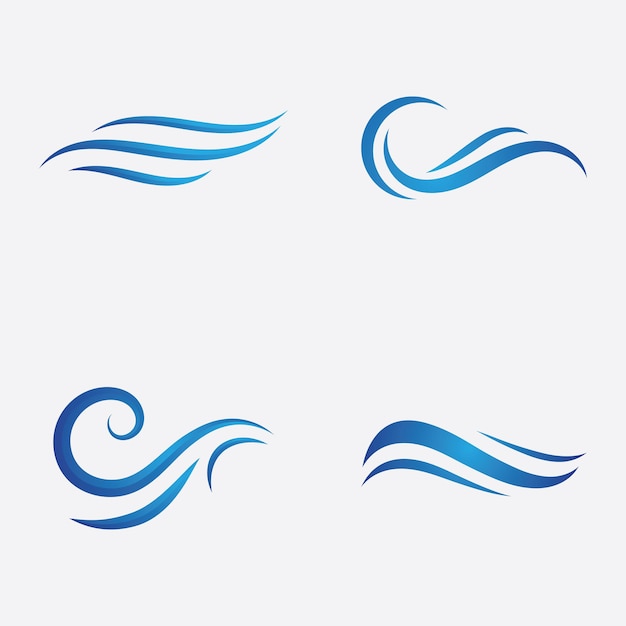 Vector de logotipo de símbolo e icono de onda de agua