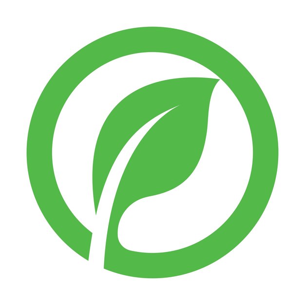 Vector de logotipo y símbolo de hoja verde