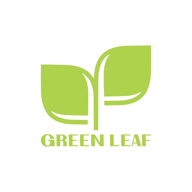 Vector de logotipo y símbolo de hoja verde