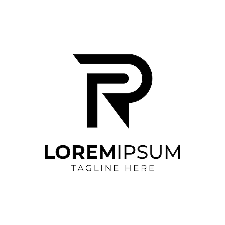 Vector vector de logotipo de símbolo de línea geométrica simple de letra pr