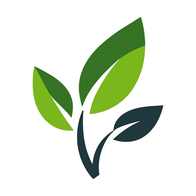vector de logotipo de símbolo natural de tres hojas geométrico simple
