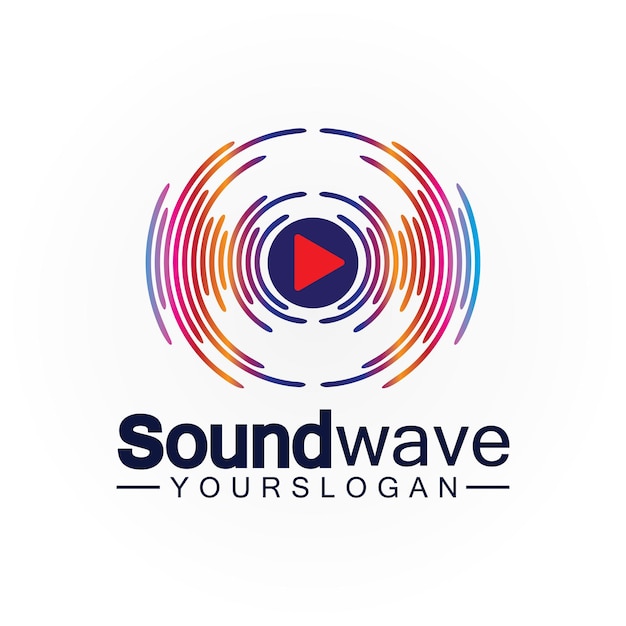Vector de logotipo y símbolo de onda de sonido