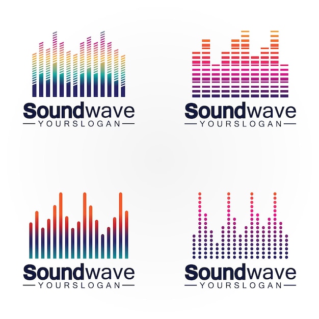 Vector de logotipo y símbolo de onda de sonido