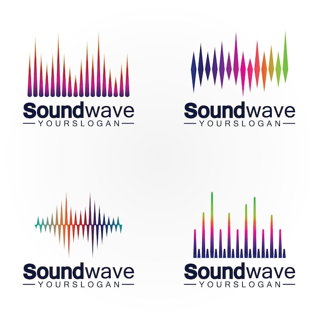 Vector de logotipo y símbolo de onda de sonido