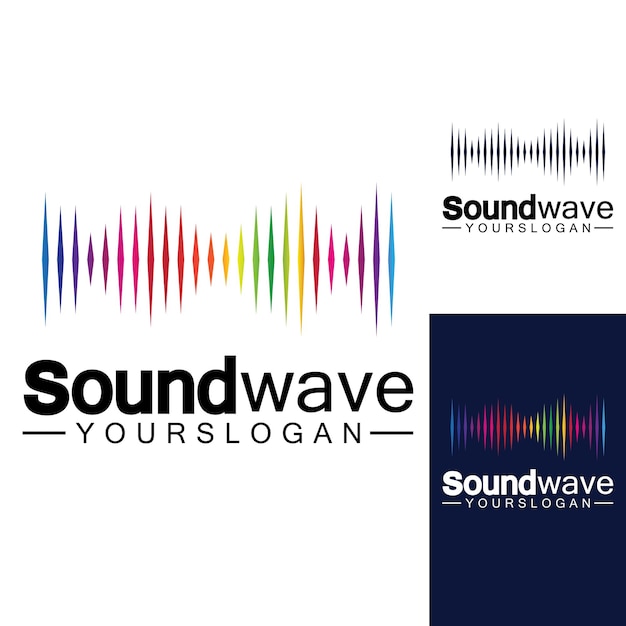 Vector de logotipo y símbolo de onda de sonido