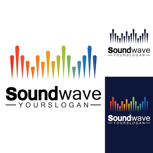 Vector de logotipo y símbolo de onda de sonido