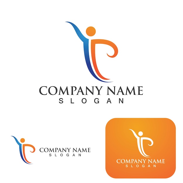Vector de logotipo y símbolo de personas de vida saludable